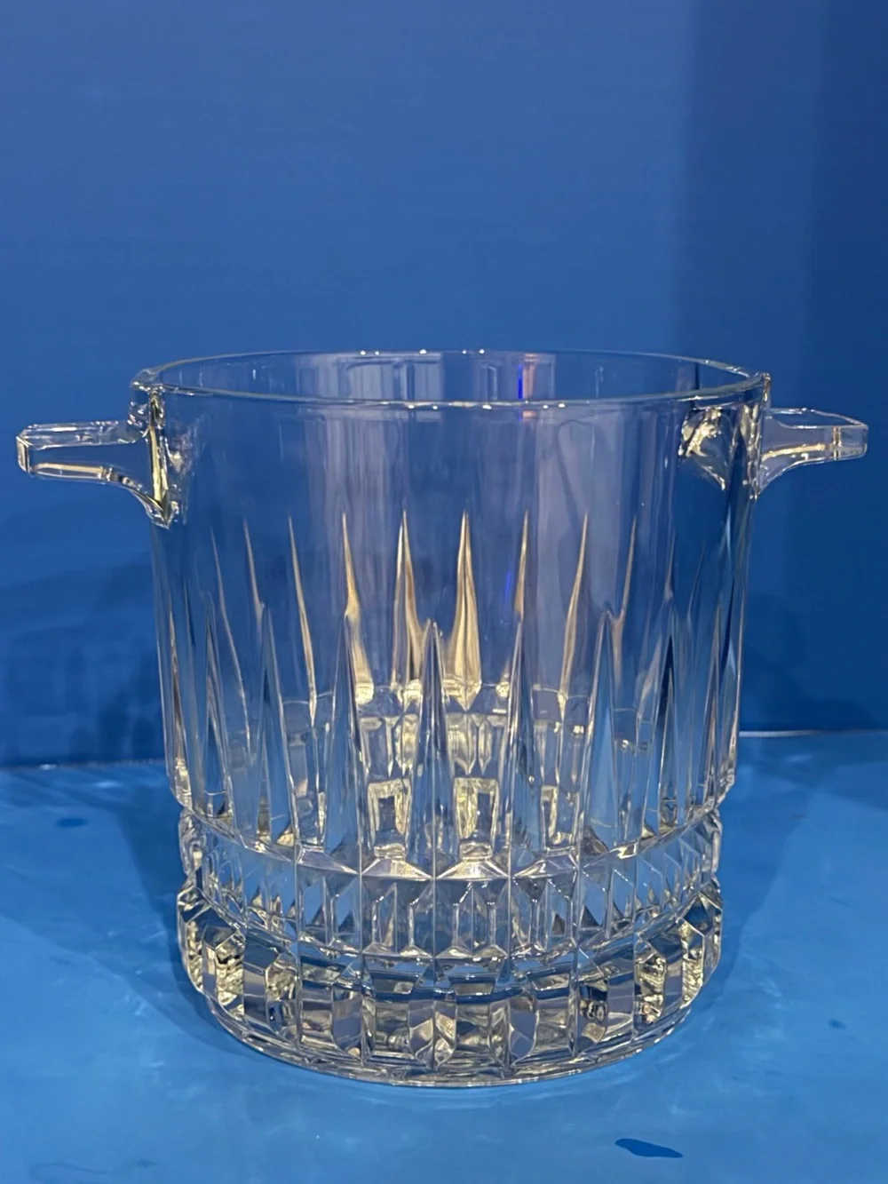 Clear Crystal Ice Bucket with Handles